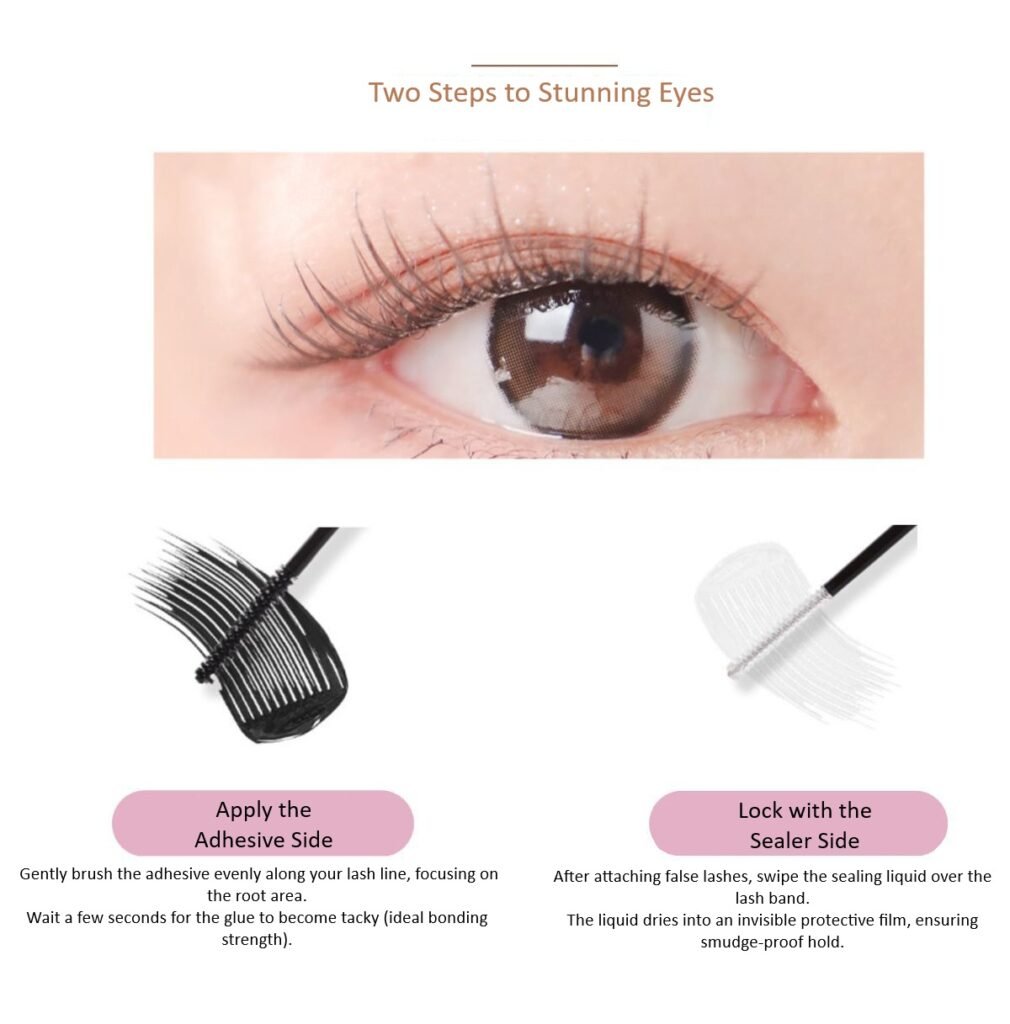 Shewincosmetic 2-in-1 Dual-Use Design eyelash glue Application Guide