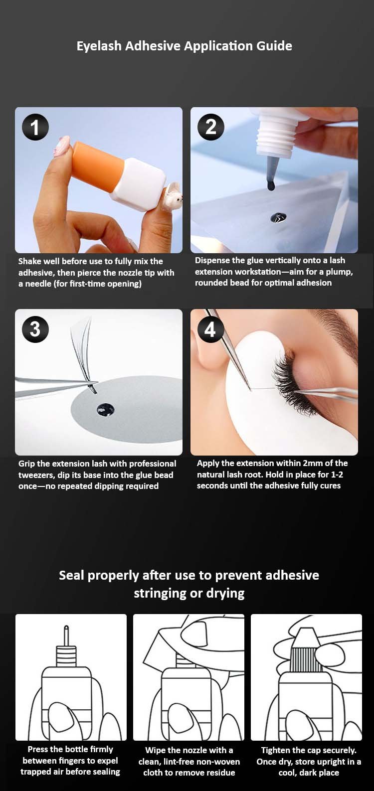 Shewincosmetic Eyelash Gule Application Guide