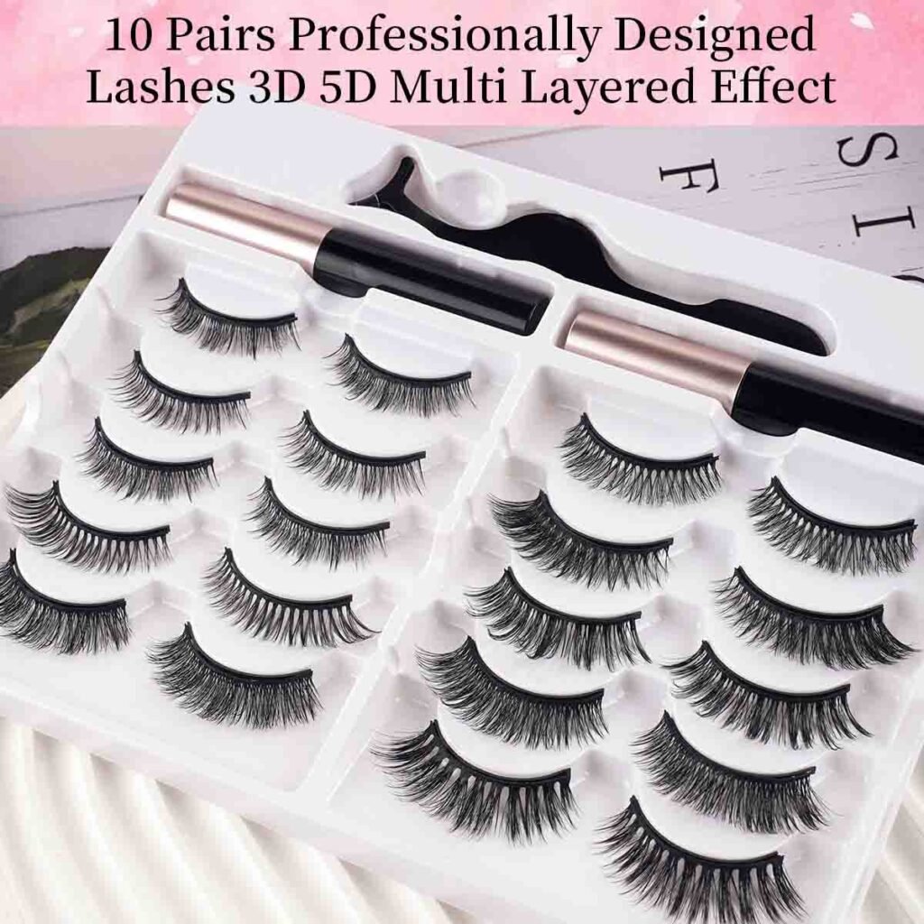 Shewincosmetic strip lash kit wholesale – A professional strip lash kit with tweezers, adhesives, and strip mink hair lashes