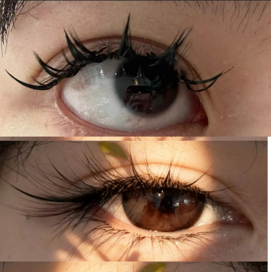 Comparison diagram: premium medical-grade lash extensions vs. low-quality lashes causing natural lash damage.