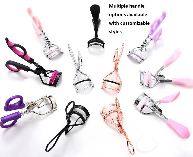 Shewincosmetic eyelash curlers in various styles and multiple handle options available with customizable styles