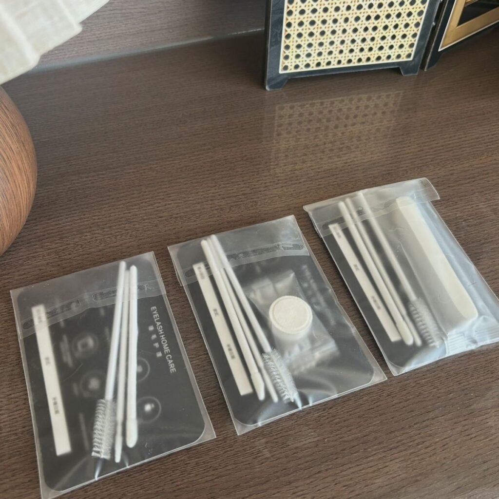 Shewincosmetic's Customizable Eyelash Extension Kit and Aftercare Kit with assorted application and maintenance tools