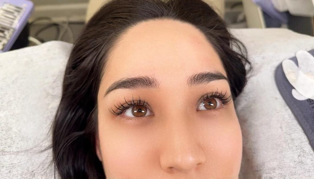 Eyelash Extension Theory in practice — a beautiful lash design achieved by a Shewincosmetic's trained student.