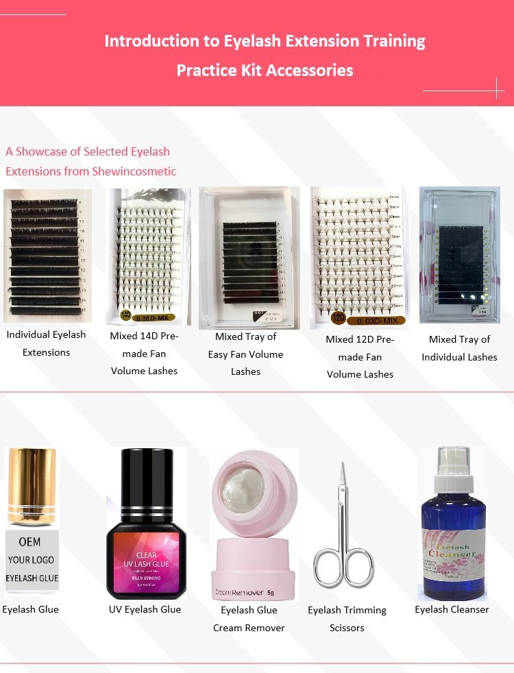 Shewincosmetic's Eyelash Extension Training Practice Kit Accessories