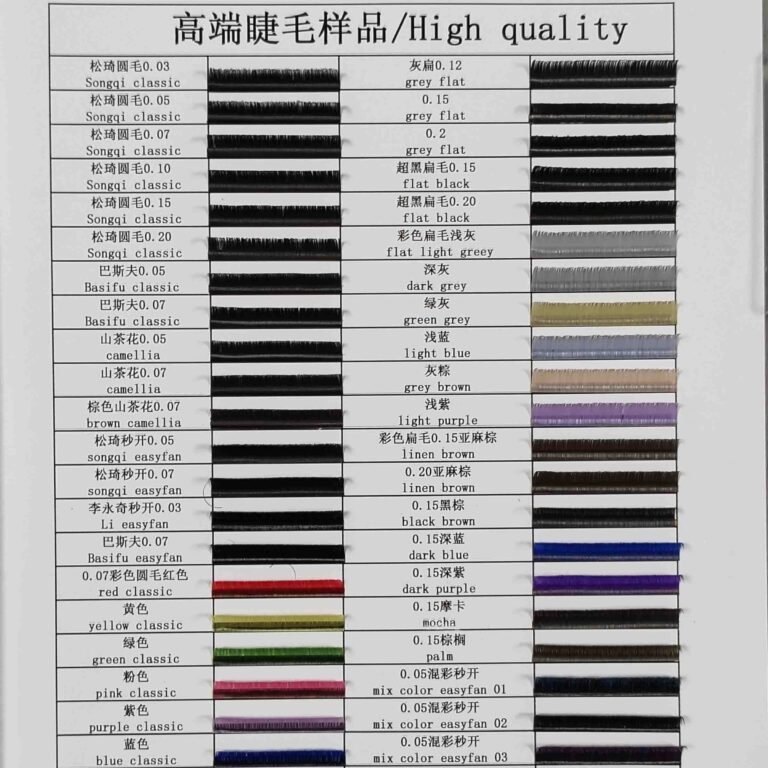 Shewincosmetic high quality mixed lash extensions sample tray